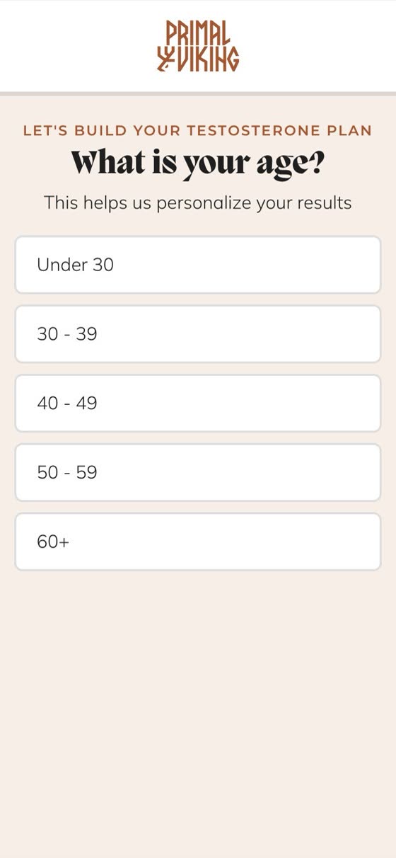 Primal Viking quiz funnel