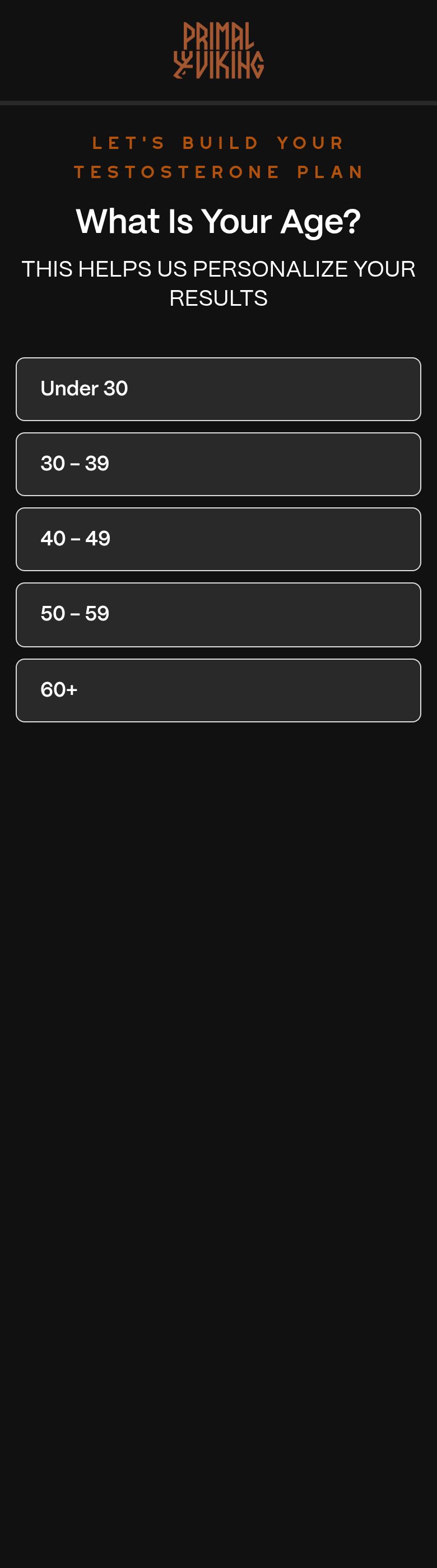 Primal Viking quiz, live client page