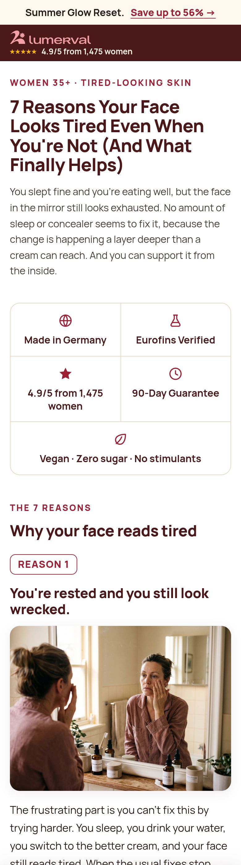 Lumerval  listicle, live client page