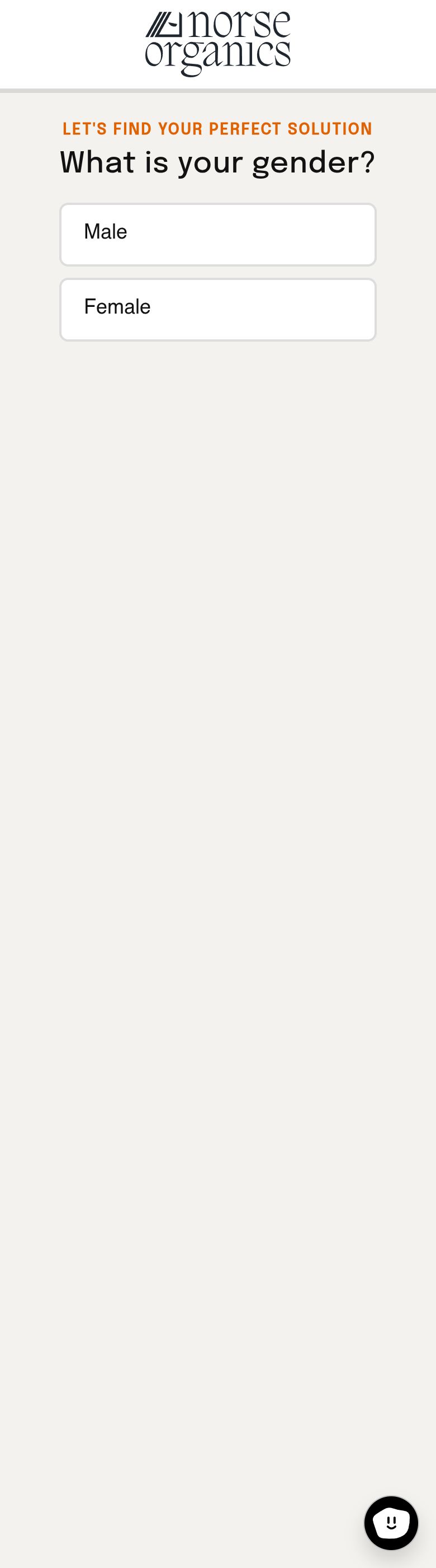 Norse Organics quiz, live client page