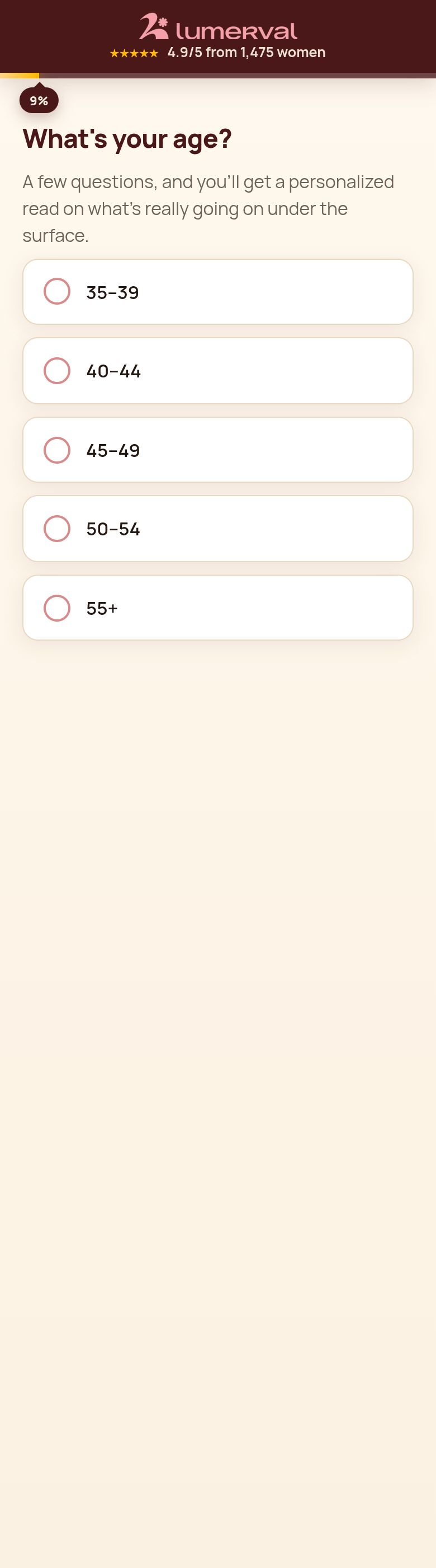 Lumerval  quiz, live client page